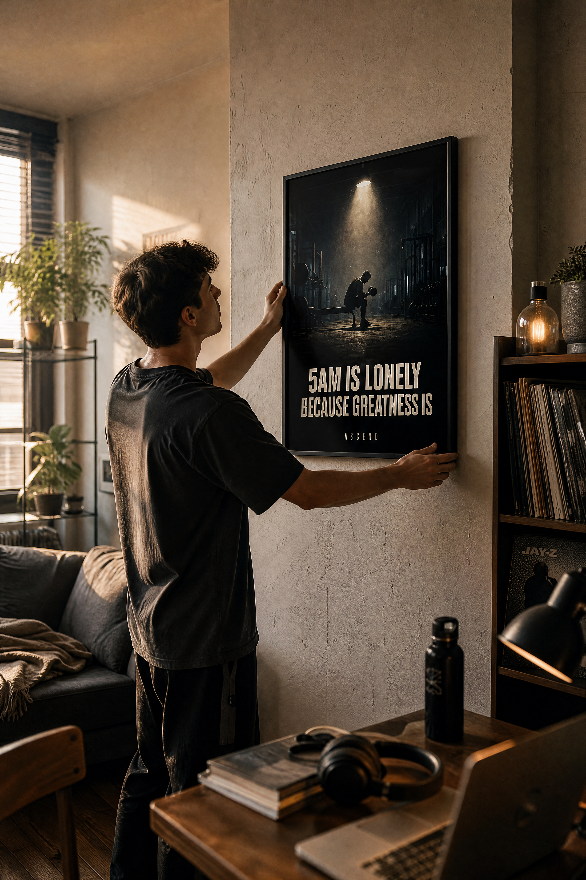 Motivational Poster - "5AM Is Lonely Because Greatness Is" Inspirational Gym Wall Art